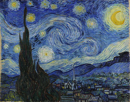 Bức họa Đêm đầy sao của Van Gogh là một tác phẩm nghệ thuật đầy nghệ thuật và sáng tạo. Hãy chiêm ngưỡng những nét vẽ tương phản và màu sắc tươi sáng kết hợp nhau, tạo nên một bức tranh đầy tính thẩm mỹ.