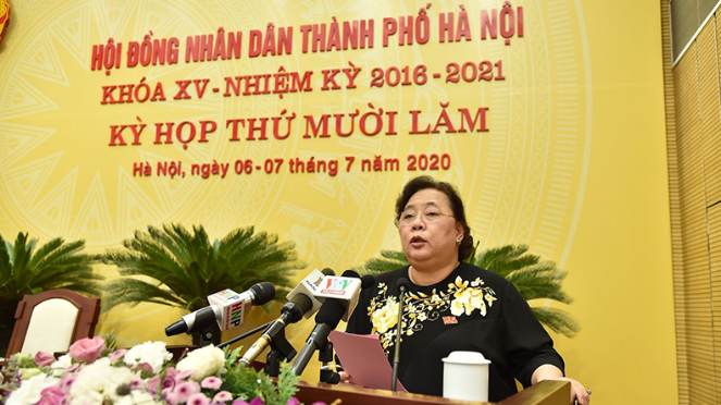 Phó Bí thư Thành ủy, Chủ tịch HĐND TP Nguyễn Thị Bích Ngọc phát biểu bế mạc Kỳ họp