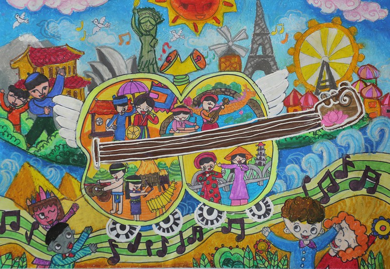 Bức tranh vẽ ô tô quảng bá âm nhạc dân gian Việt Nam tới bạn bè thế giới đạt giải năm 2019