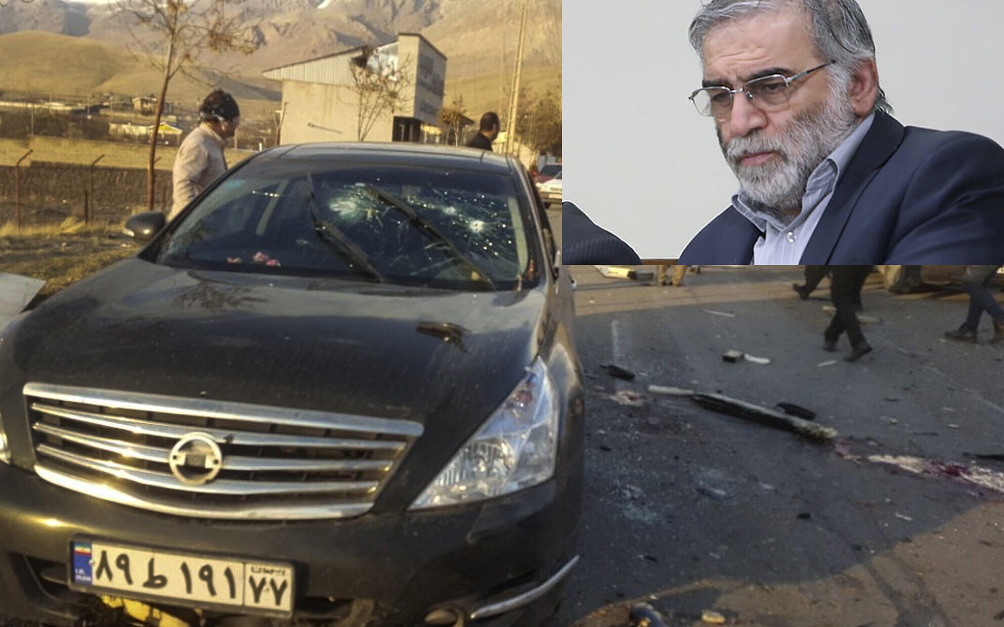 Xe của nhà khoa học Mohsen Fakhrizadeh trong vụ tấn công hôm 27.11 Nguồn: Skynews