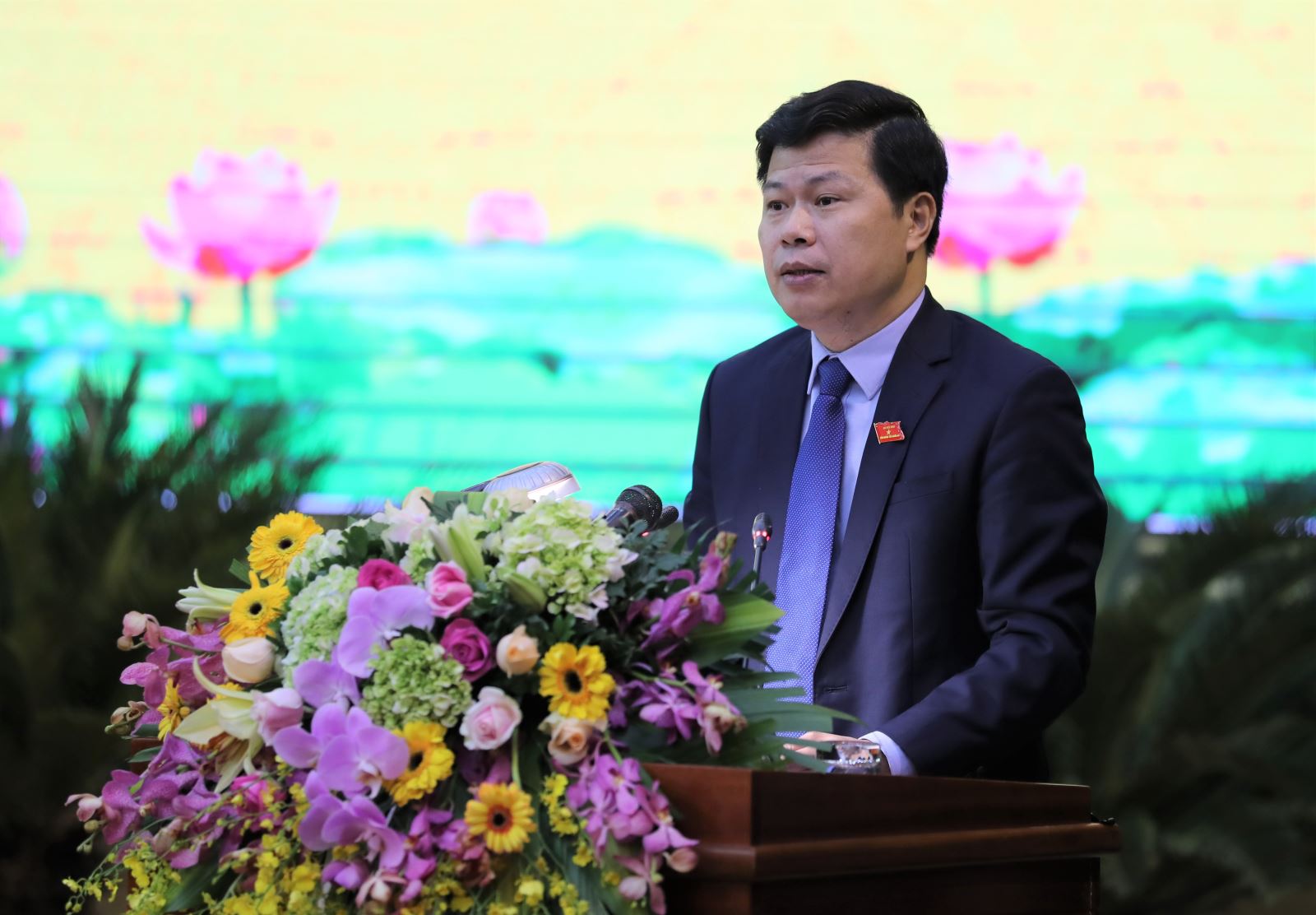 Phó Bí thư Tỉnh ủy, Chủ tịch HĐND tỉnh Trần Quốc Toản phát biểu khai mạc