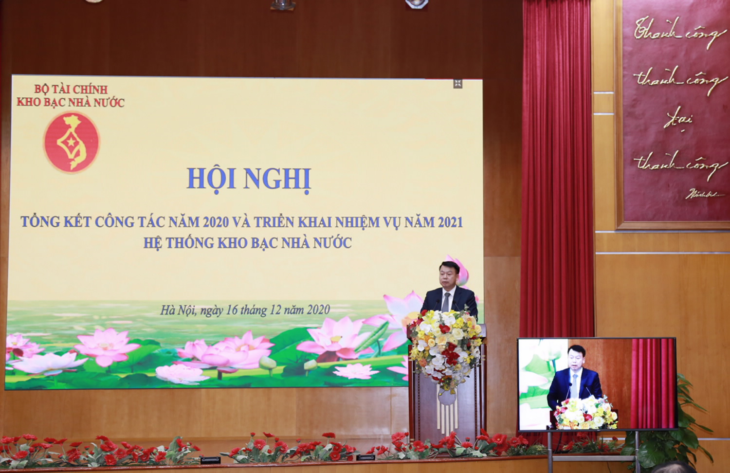 	Tổng giám đốc KBNN Nguyễn Đức Chi phát biểu tại Hội nghị tổng kết công tác năm 2020, triển khai nhiệm vụ năm 2021