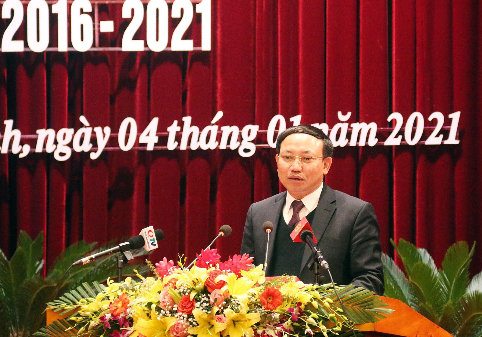 Bí thư Tỉnh ủy, Chủ tịch HĐND tỉnh Quảng Ninh Nguyễn Xuân Ký phát biểu tại lễ kỷ niệm - M. Tuân