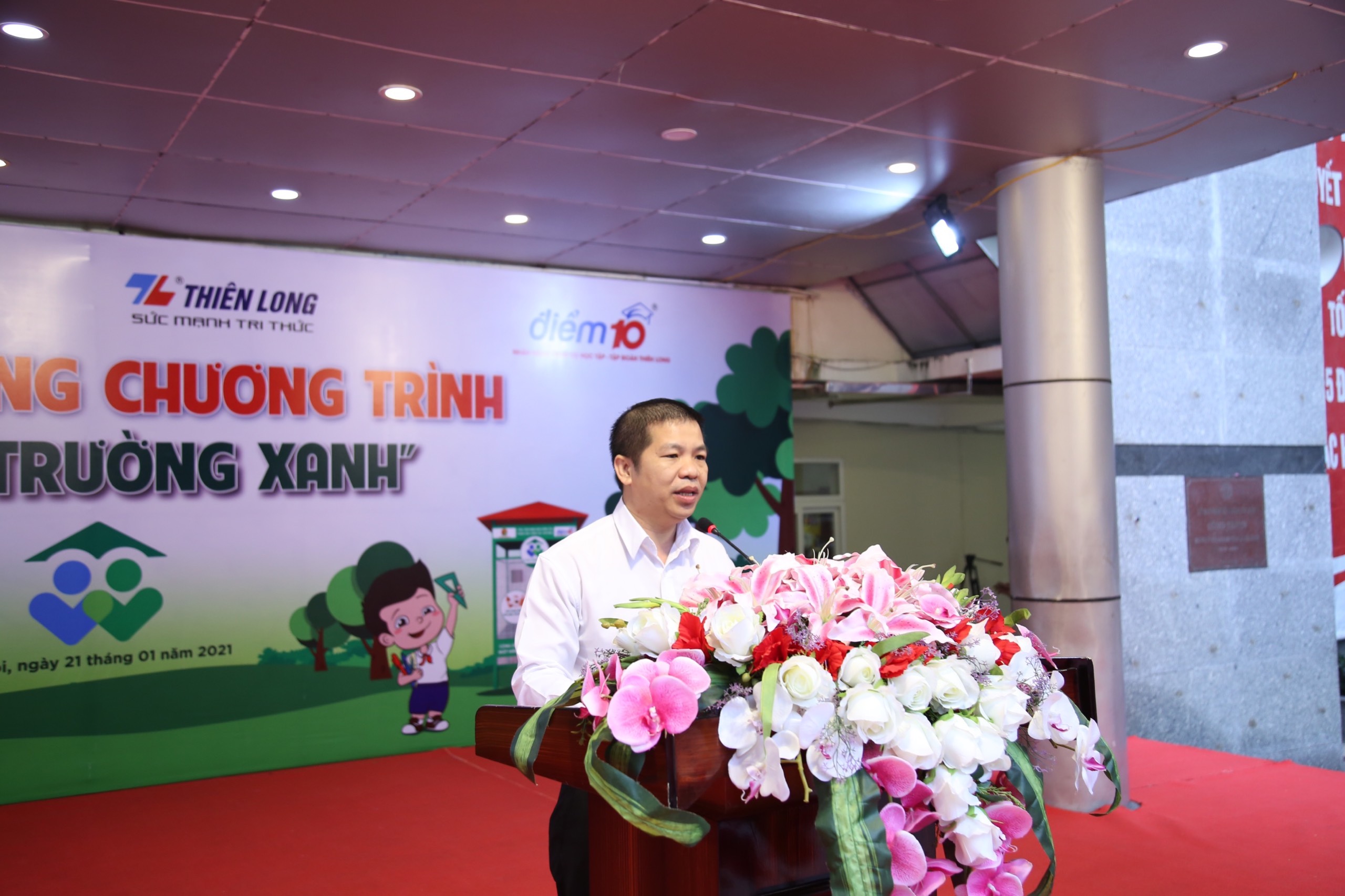 Giám đốc Marketing Tập đoàn Thiên Long Trịnh Văn Hào phát biểu tại Lễ phát động Ảnh: Đức Hiệp