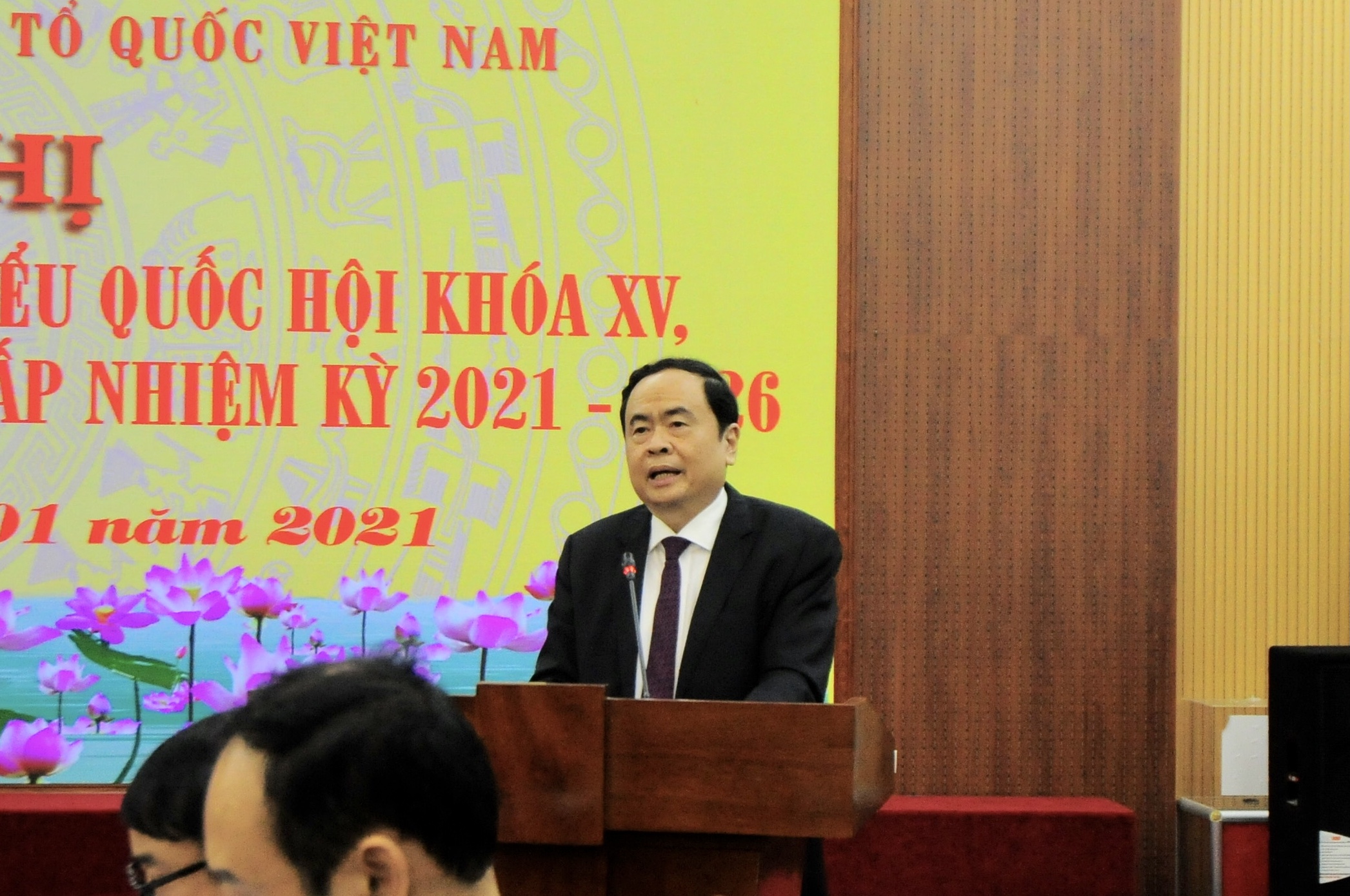	Chủ tịch UB Trung ương MTTQ Việt Nam Trần Thanh Mẫn phát biểu tại hội nghị