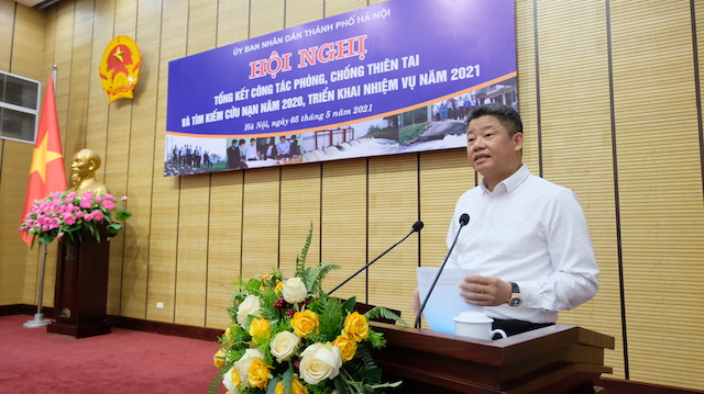 ​  Phó Chủ tịch UBND TP Hà Nội Nguyễn Mạnh Quyền phát biểu tại hội nghị.  ​