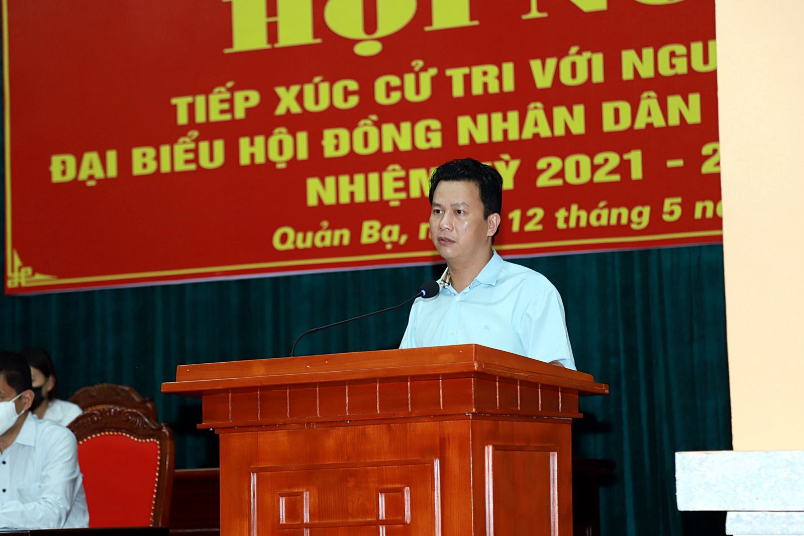 Ủy viên Trung ương Đảng, Bí thư Tỉnh ủy, Trưởng đoàn ĐBQB Khóa XIV tỉnh Đặng Quốc Khánh phát biểu tại Hội nghị
