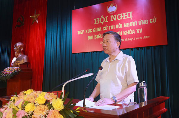 Đại tướng Tô Lâm, Bộ trưởng Bộ Công an báo cáo chương trình hành động ứng cử ĐBQH khóa XV
