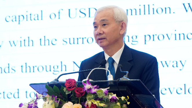 Tổng Giám đốc Becamex IDC Phạm Ngọc Thuận phát biểu tại buổi lễ