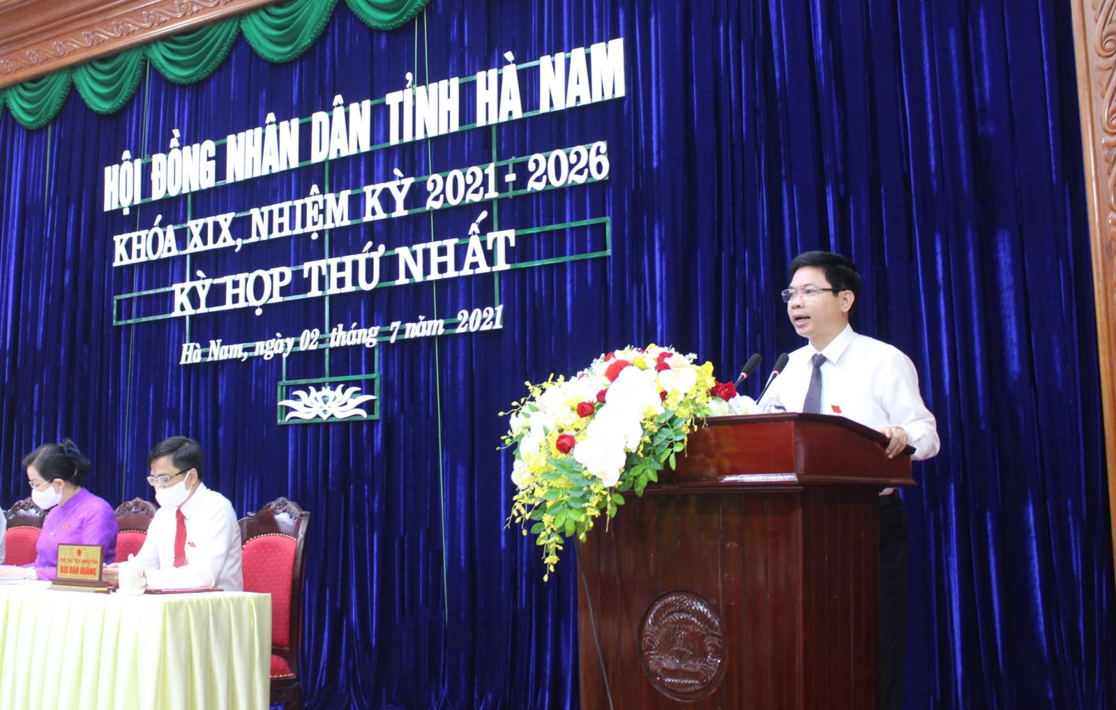 Phó bí thư Tỉnh ủy, Chủ tịch UBND tỉnh nhiệm kỳ 2021-2026 Trương Quốc Huy phát biểu 