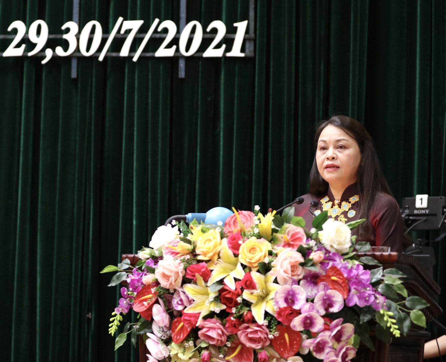 Ủy viên Trung ương Đảng, Bí thư Tỉnh ủy, Trưởng đoàn ĐBQH tỉnh Khóa XV Nguyễn Thị Thu Hà phát biểu chỉ đạo