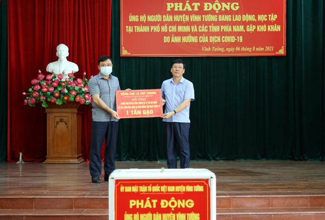 Tỉnh Vĩnh Phúc kêu gọi ủng hộ TP.Hồ Chí Minh