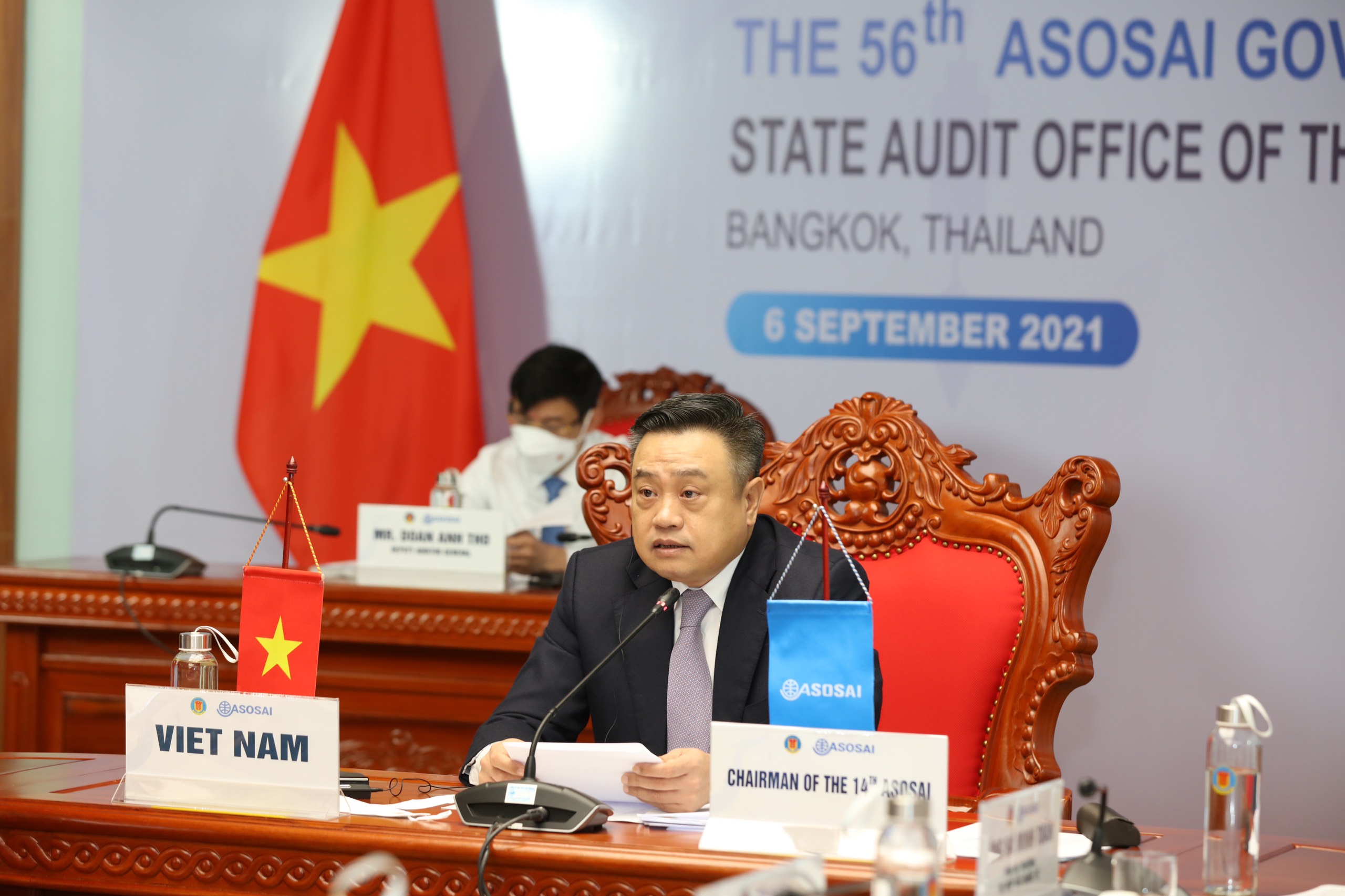 Tổng Kiểm toán nhà nước Việt Nam Trần Sỹ Thanh phát biểu tại cuộc họp