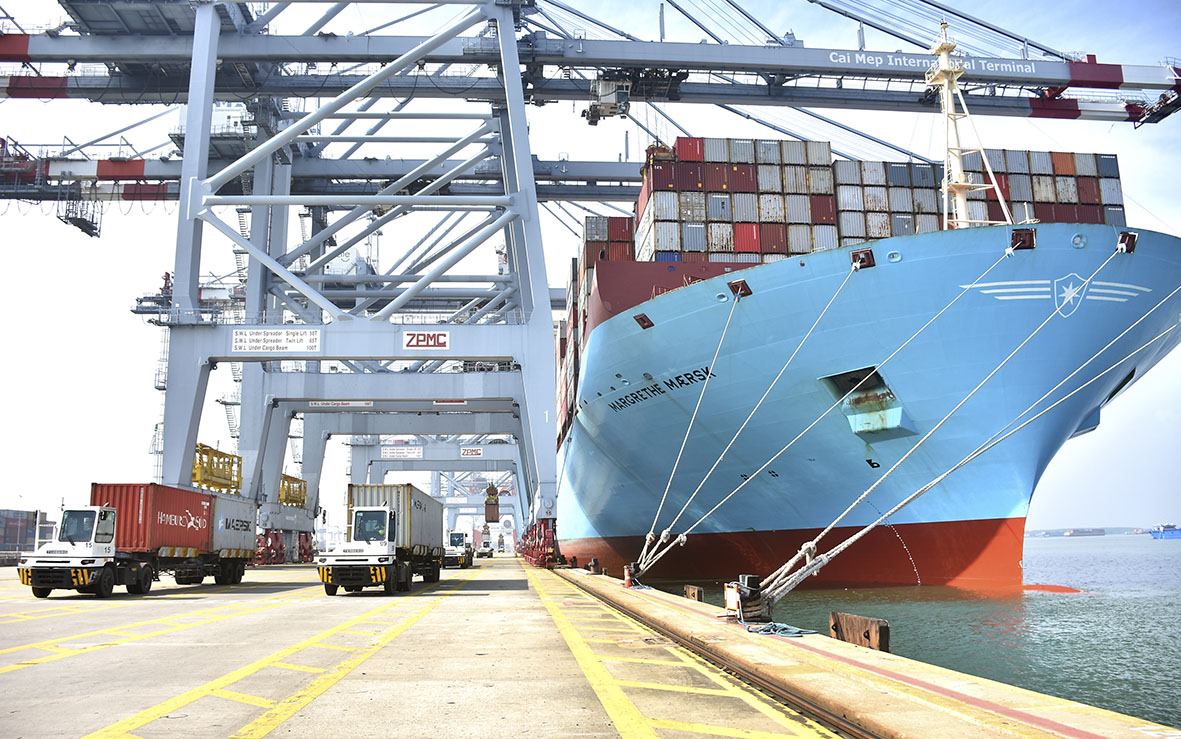 Margrethe Maersk là một trong những tàu container lớn nhất thế giới,  thường xuyên ra vào khu vực cụm cảng container nước sâu tại khu vực Cái mép – Thị Vải để chuyên chở lượng hàng xuất khẩu lớn của Việt Nam
