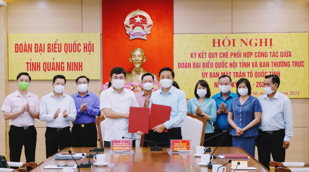 Lãnh đạo Đoàn ĐBQH tỉnh và Ban Thường trực Ủy ban MTTQ Việt Nam tỉnh ký kết quy chế phối hợp công tác nhiệm kỳ 2021-2026