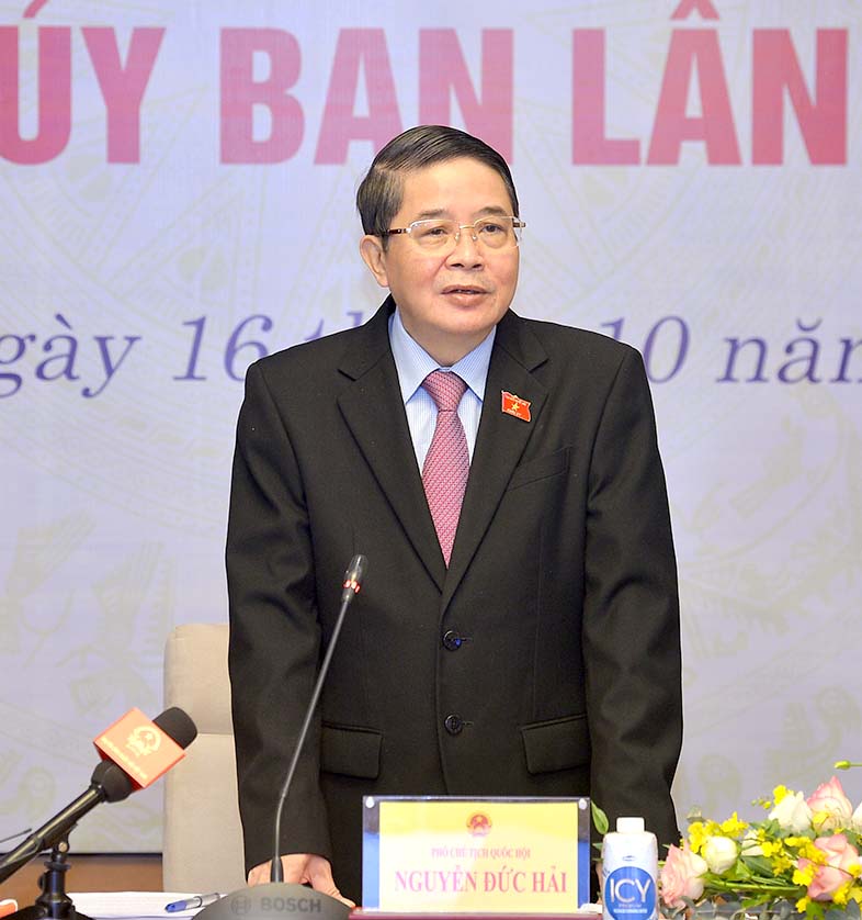 	Phó Chủ tịch Quốc hội Nguyễn Đức Hải phát biểu chỉ đạo Phiên họp