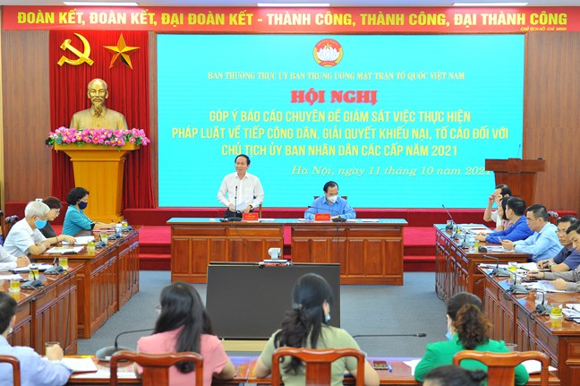 	Hội nghị góp ý báo cáo chuyên đề giám sát của Ủy ban Trung ương Mặt trận Tổ quốc Việt Nam - Ảnh: Minh Đức