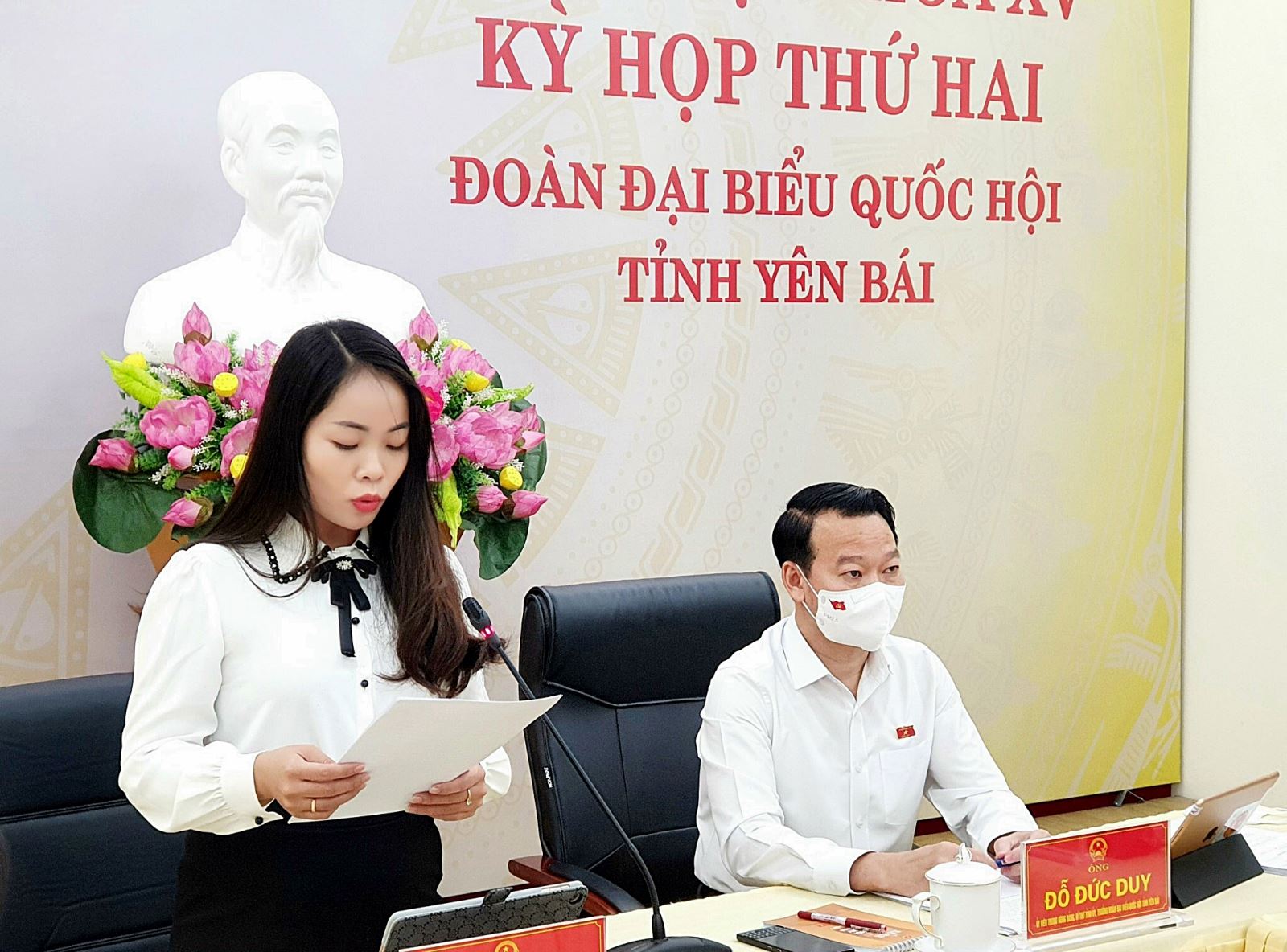 ĐBQH tỉnh Yên Bái Triệu Thị Huyền tham gia phát biểu ý kiến
