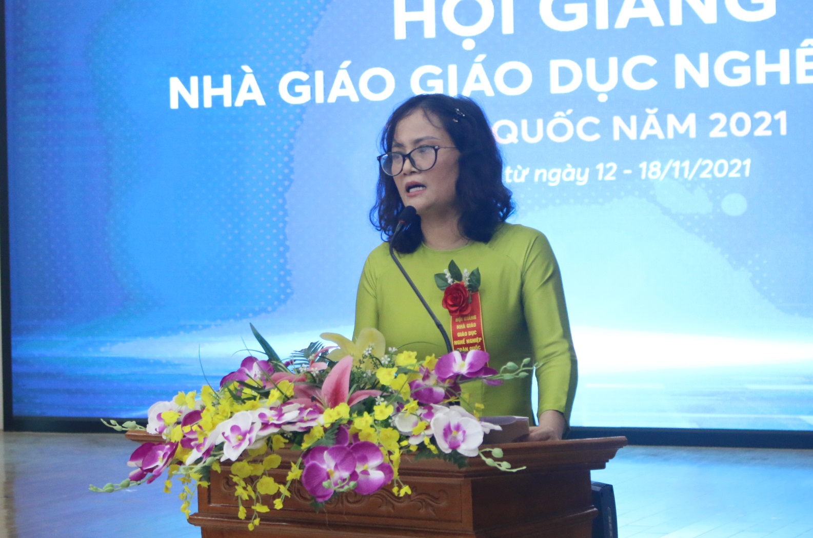 Phó Tổng cục trưởng Tổng cục GDNN Nguyễn Thị Việt Hương phát biểu tại Lễ Khai mạc.