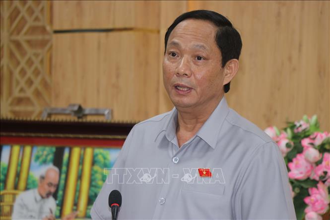 Phó Chủ tịch Quốc hội Trần Quang Phương phát biểu tại buổi làm việc. Ảnh: baotintuc.vn 