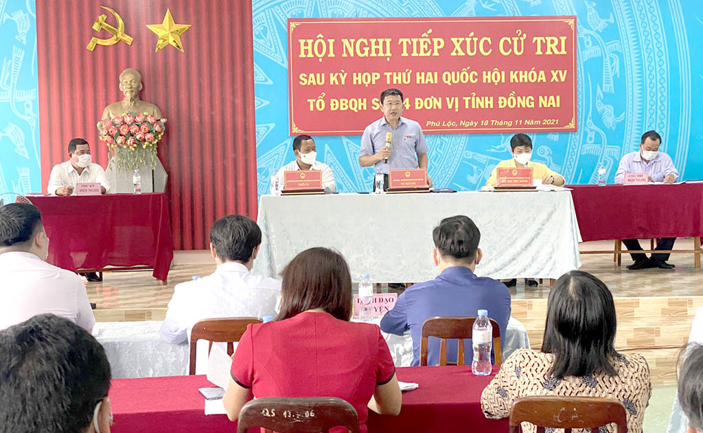	Chủ nhiệm Ủy ban Đối ngoại Vũ Hải Hà đã dự hội nghị tiếp xúc cử tri ở xã Phú Lộc, huyện Tân Phú, Đồng Nai