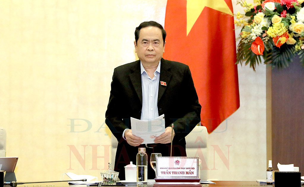 Phó Chủ tịch Thường trực Quốc hội Trần Thanh Mẫn phát biểu Ảnh: Hồ Long
