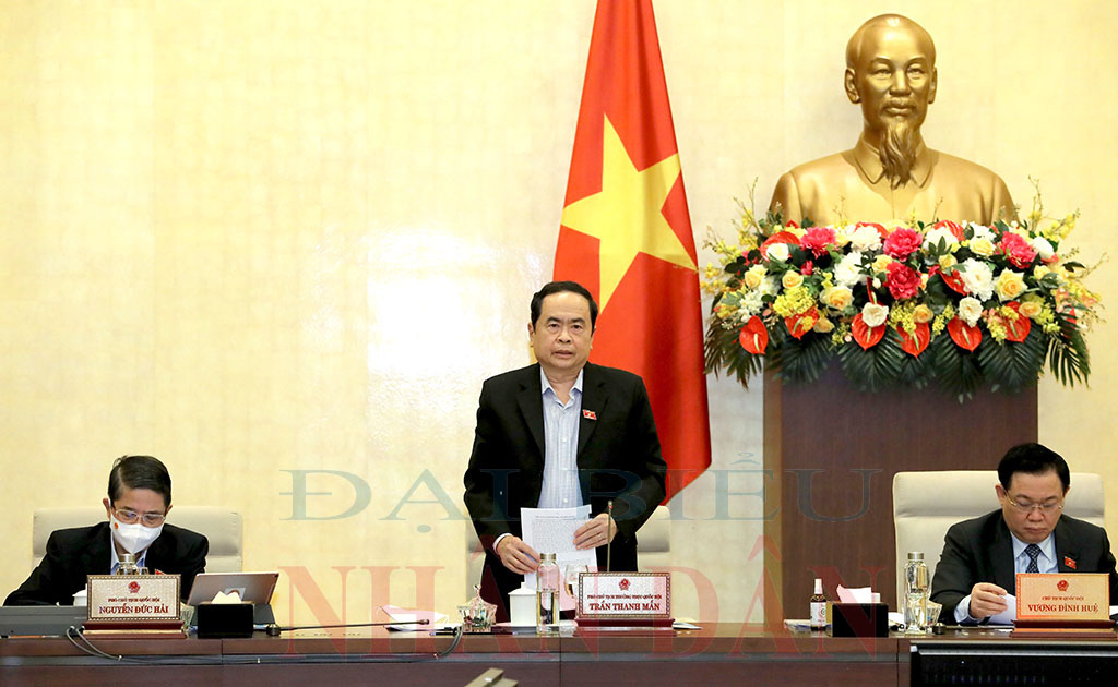 Phó Chủ tịch Thường trực Quốc hội Trần Thanh Mẫn phát biểu Ảnh: Hồ Long