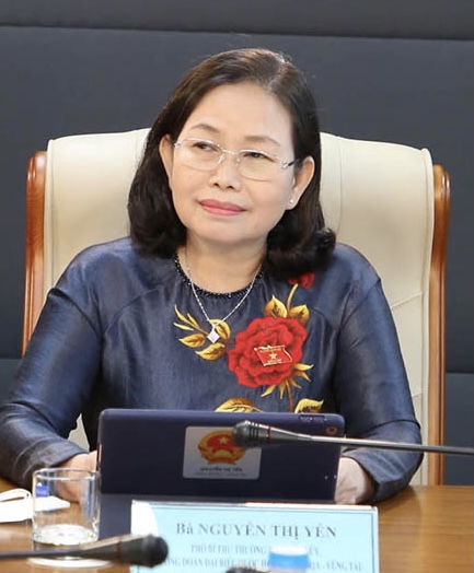Bà Nguyễn Thị Yến, Phó Bí thư Thường trực tỉnh ủy, Trưởng Đoàn đại biểu Quốc hội tỉnh Bà Rịa - Vũng Tàu