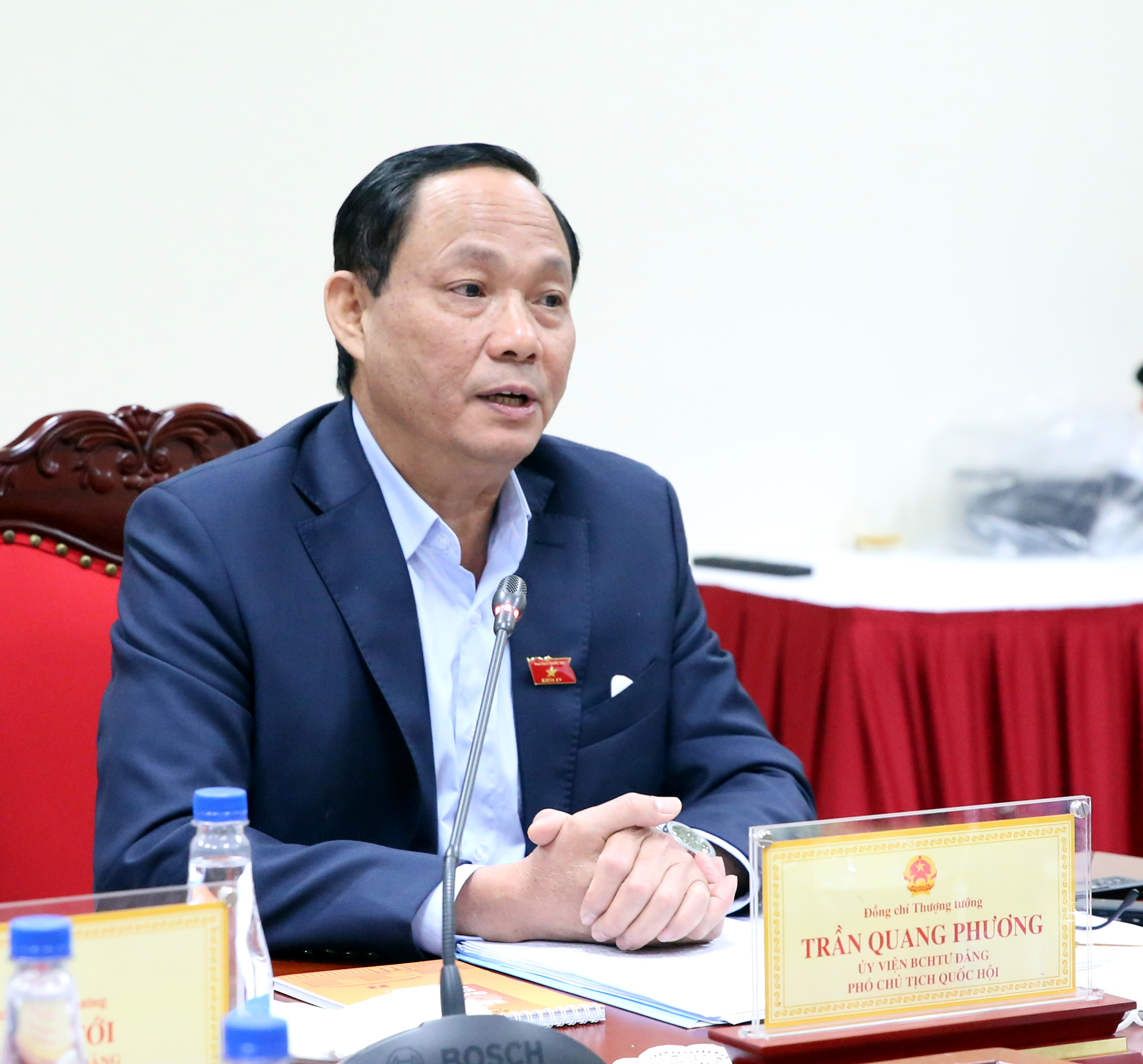 Phó Chủ tịch Quốc hội, Thượng tướng Trần Quang Phương phát biểu tại cuộc làm việc (1)