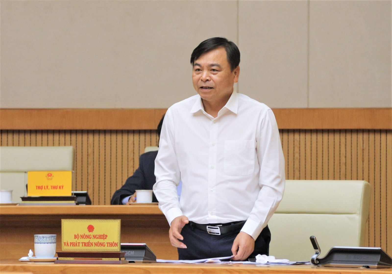 Thứ trưởng Bộ Nông nghiệp và Phát triển nông thôn Nguyễn Hoàng Hiệp phát biểu tại cuộc họp 