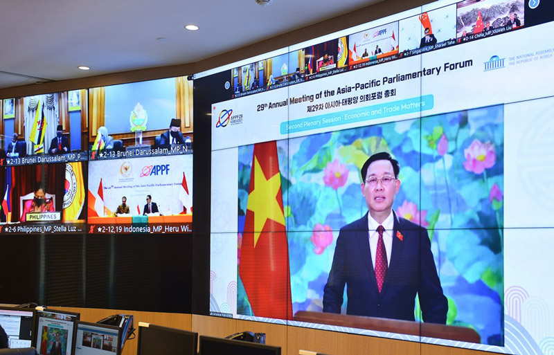 	Chủ tịch Quốc hội Vương Đình Huệ phát biểu tại APPF - 29 Nguồn: quochoi.vn