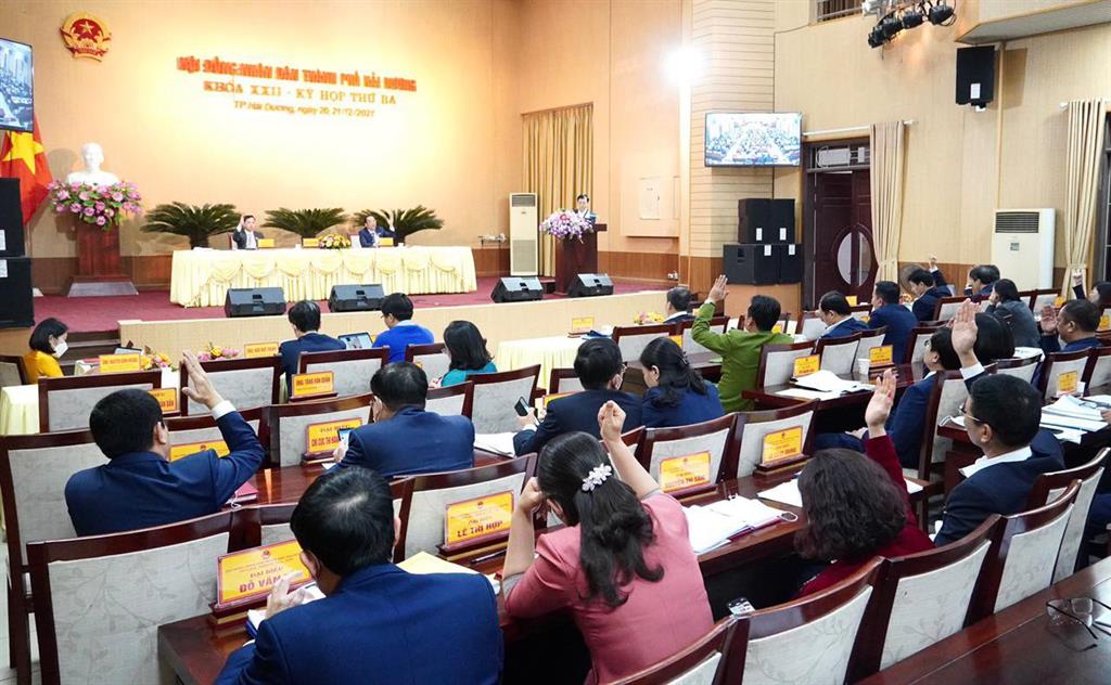 Toàn cảnh kỳ họp thứ 3 HĐND thành phố Hải Dương Khóa XXII