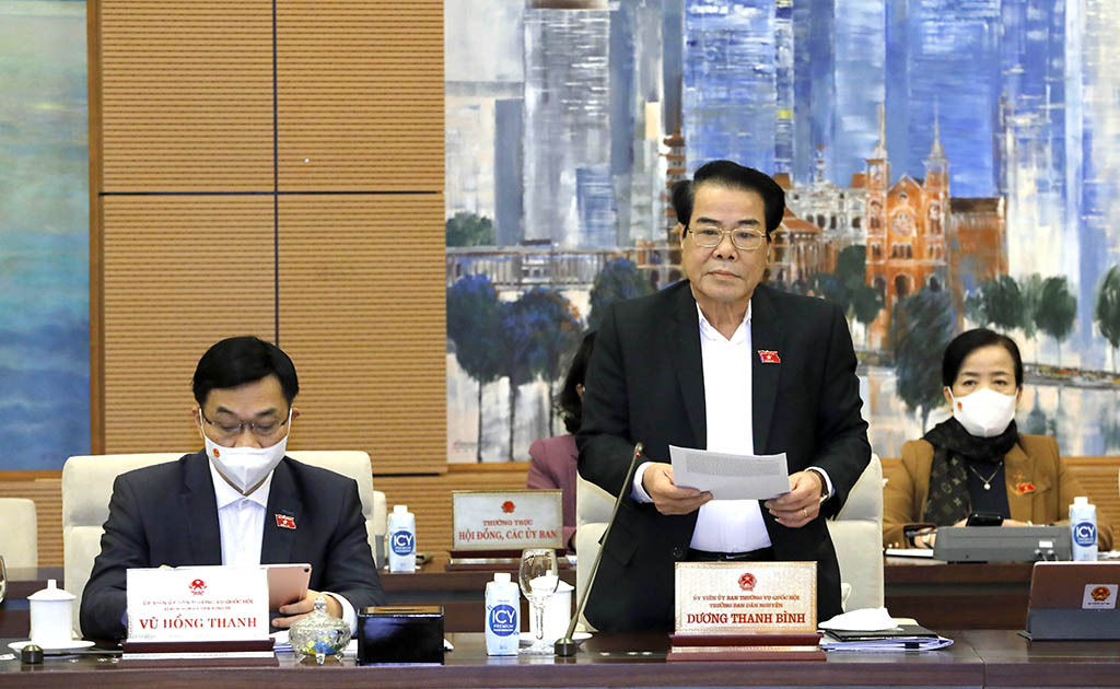 Trưởng ban Dân nguyện Dương Thanh Bình trình bày báo cáo