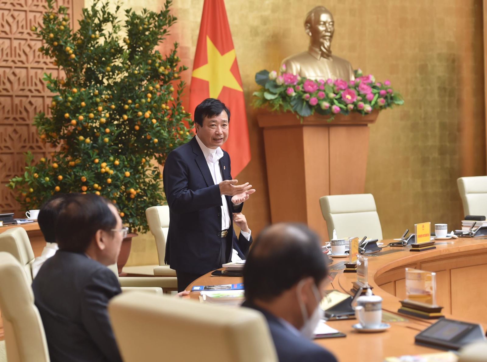 Tổng cục trưởng Tổng cục phòng, chống thiên tai Trần Quang Hoài phát biểu tại hội nghị 