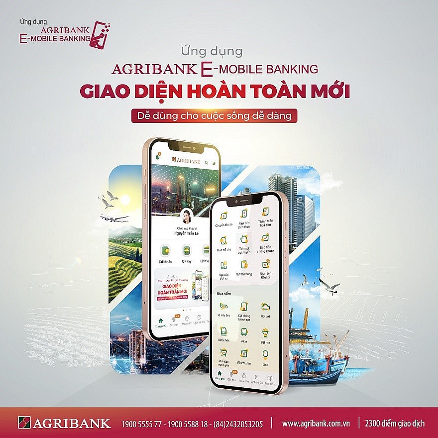 	Giao diện mới của ứng dụng Agribank E-Mobile Banking