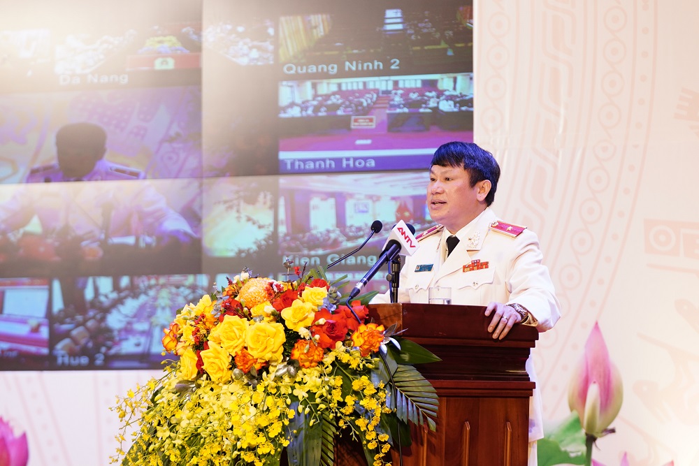 Cục trưởng C04, Thiếu tướng Nguyễn Văn Viện đọc diễn văn tại buổi lễ.