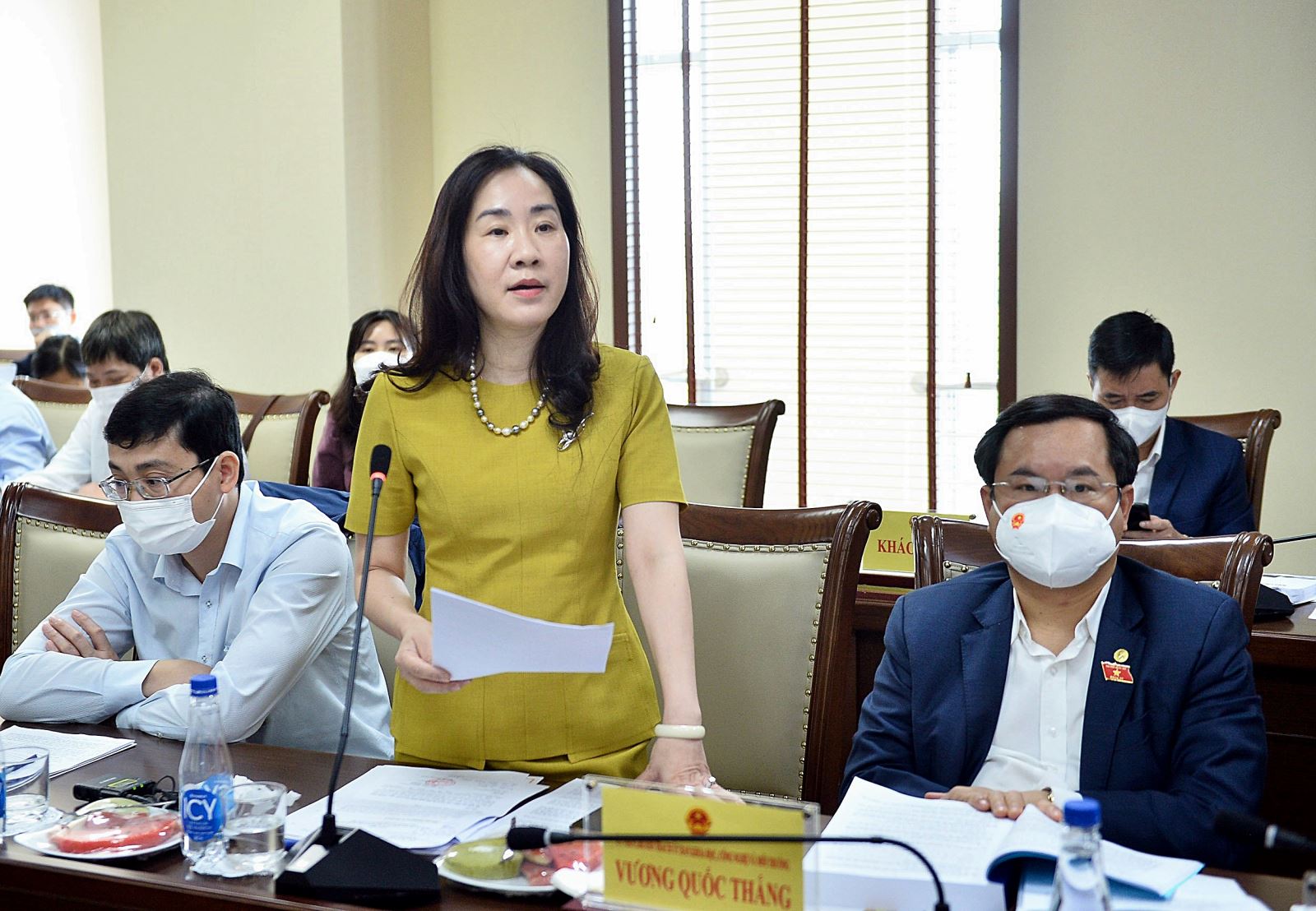 Phó Chủ nhiệm Ủy Ban Kinh tế của Quốc hội Đoàn Thị Thanh Mai tham gia ý kiến 