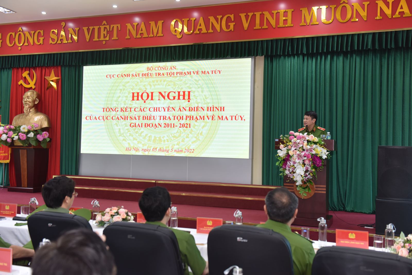 Cục trưởng C04, Thiếu tướng Nguyễn Văn Viện phát biểu tại hội nghị
