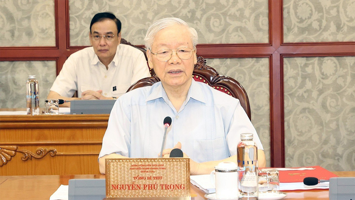 Tổng Bí thư Nguyễn Phú Trọng chủ trì họp Bộ Chính trị cho ý kiến tổng kết Nghị quyết 26-NQ/TW về phát triển tỉnh Nghệ An -0