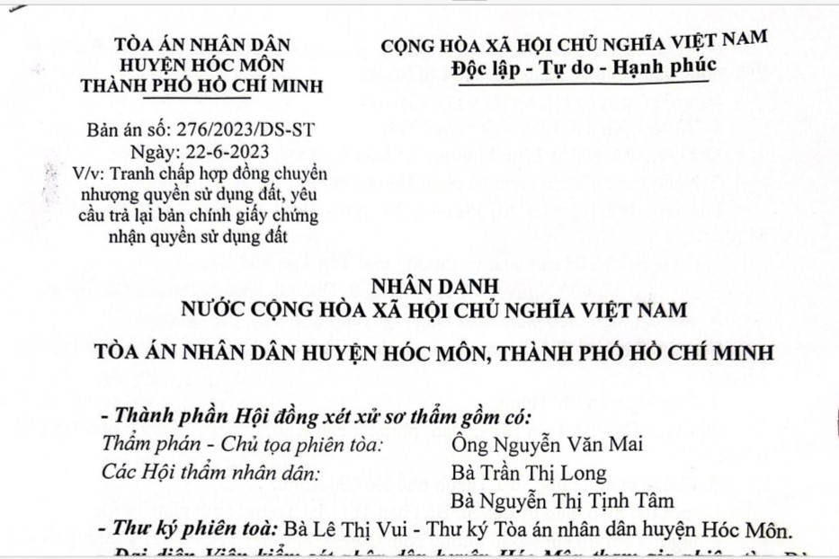 TP. Hồ Chí Minh: Kỳ lạ chuyện bán nhà đất xong 10 năm sau kiện đòi lại, tòa tuyên bên mua thắng -0