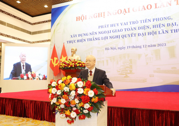 GENERAL SECRETARY NGUYEN PHU TRONG
AN OUTSTANDING LEADER WITH REMARKABLE CONTRIBUTIONS TO ELEVATING VIETNAM'S DIPLOMACY -0