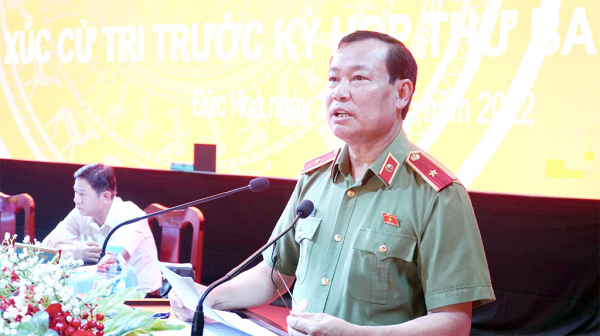 Chủ nhiệm Ủy ban Quốc phòng và An ninh Lê Tấn Tới tiếp xúc cử tri huyện Đức Hòa, tỉnh Long An -0