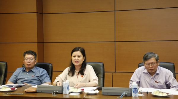Phó Chủ nhiệm Ủy ban Pháp luật, Trưởng Tiểu ban Pháp luật về tổ chức bộ máy nhà nước Nguyễn Phương Thủy chủ trì phiên họp. Ảnh: Hồ Long
