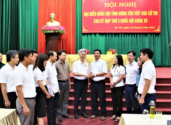 Đoàn ĐBQH tỉnh Hưng Yên tiếp xúc cử tri sau Kỳ họp thứ Ba, Quốc hội Khóa XV -0