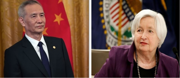 Phó Thủ tướng Trung Quốc Lưu Hạc và Bộ trưởng Bộ Tài chính Mỹ Janet Yellen