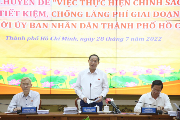 Phó Chủ tịch Quốc hội, Thượng tướng Trần Quang Phương chủ trì làm việc với TP Hồ Chí Minh về thực hành tiết kiệm, chống lãng phí  -0