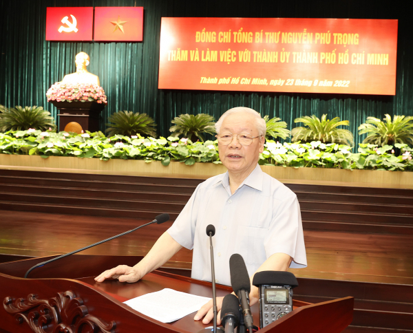 Tổng Bí thư Nguyễn Phú Trọng thăm và làm việc với Thành ủy TP Hồ Chí Minh -0