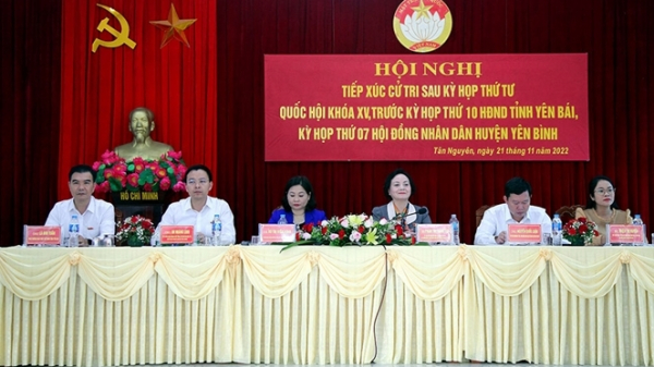 Bộ trưởng Bộ Nội vụ Phạm Thị Thanh Trà TXCT huyện Yên Bình, Yên Bái
