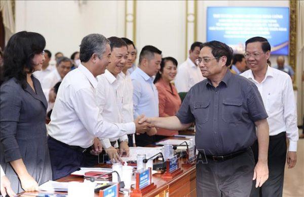 Thủ tướng Phạm Minh Chính làm việc với lãnh đạo chủ chốt TP Hồ Chí Minh -0