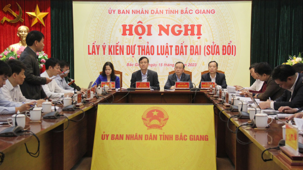 Bắc Giang: Tổ chức Hội nghị lấy ý kiến dự thảo Luật Đất đai (sửa đổi) -0